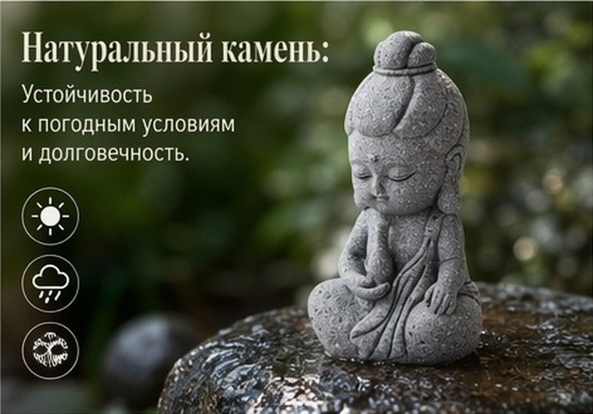 Bonsai Garden Usa - Statue de Bouddha en pierre Guan