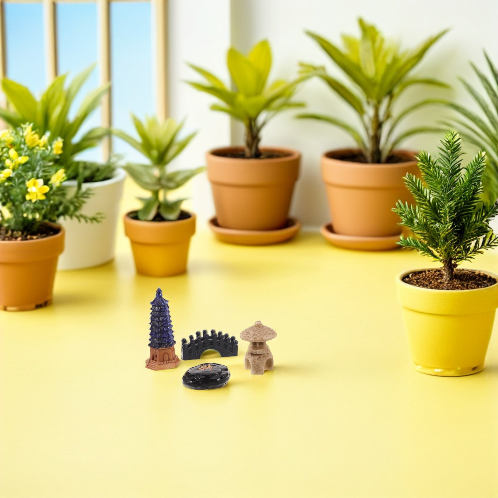 Ensemble de 4 mini statues de  - Bonsai Garden Desk avis et prix